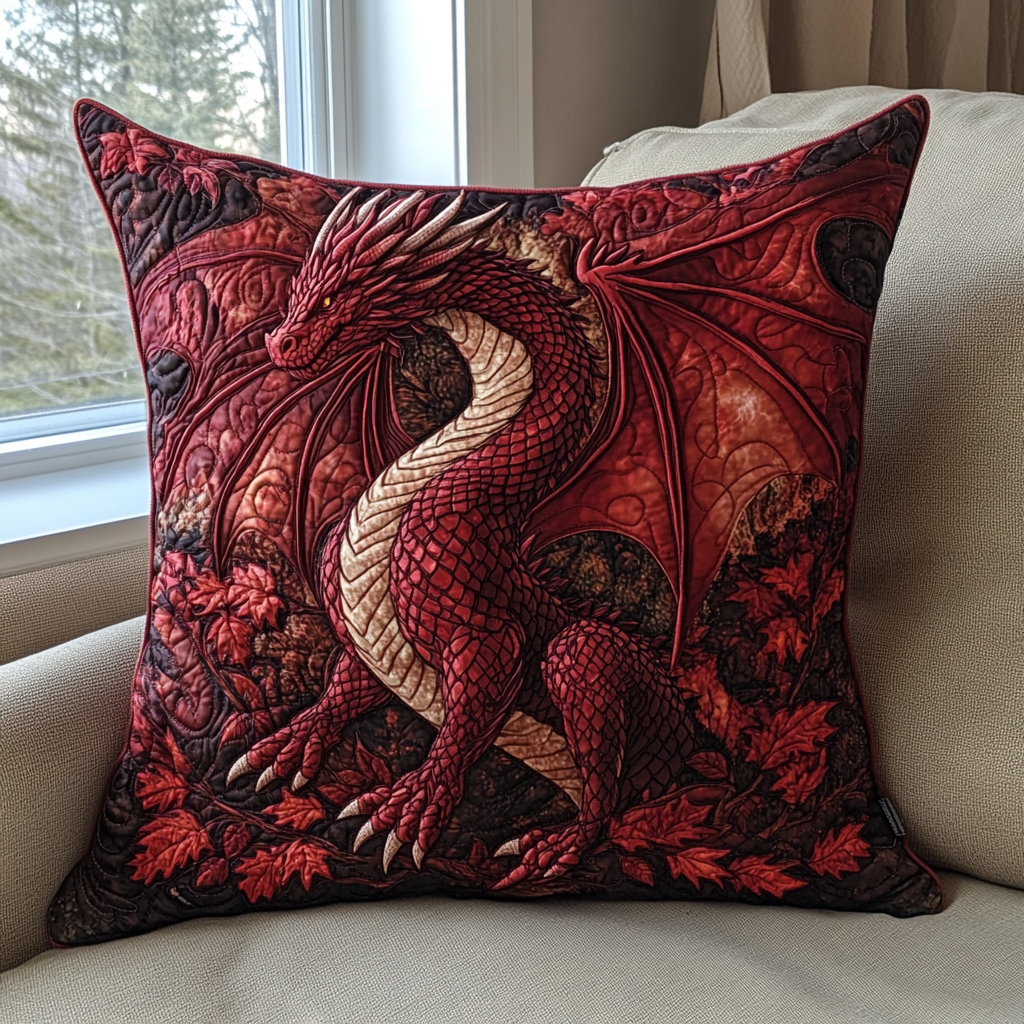 Dragon Spirit Quilted Pillow Case Throw Pillow Cases Dragon Gifts For Him