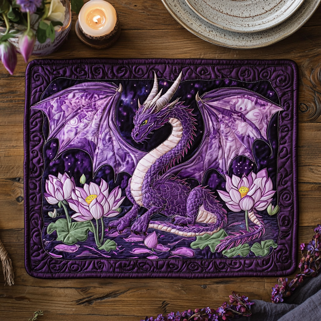 Dragon Spirit Quilted Placemat Christmas Home Dec Presents For Dragon Lovers