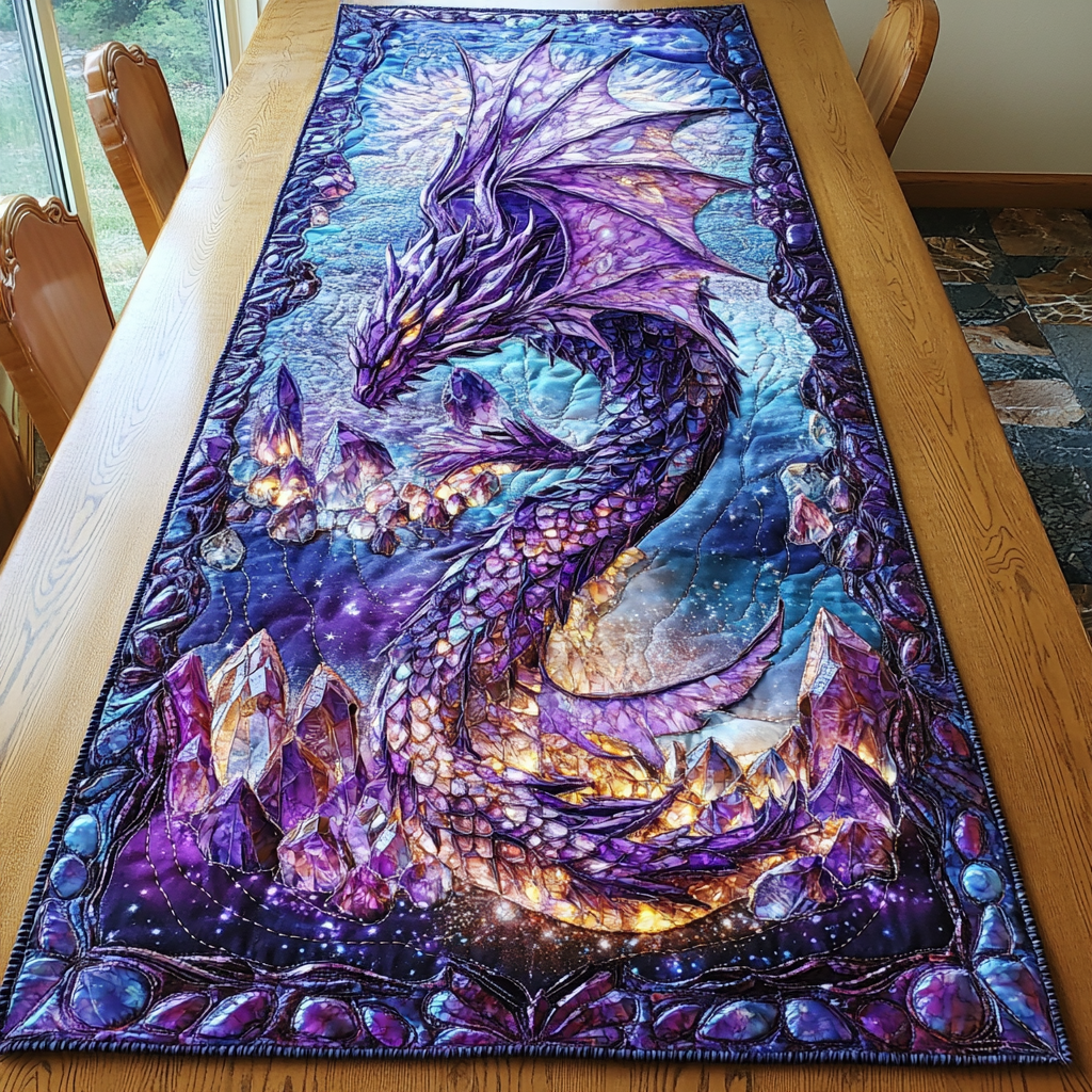 Dragon Spirit Quilted Table Runner Mystic Table Runner Dragon Themed Gifts For Adults