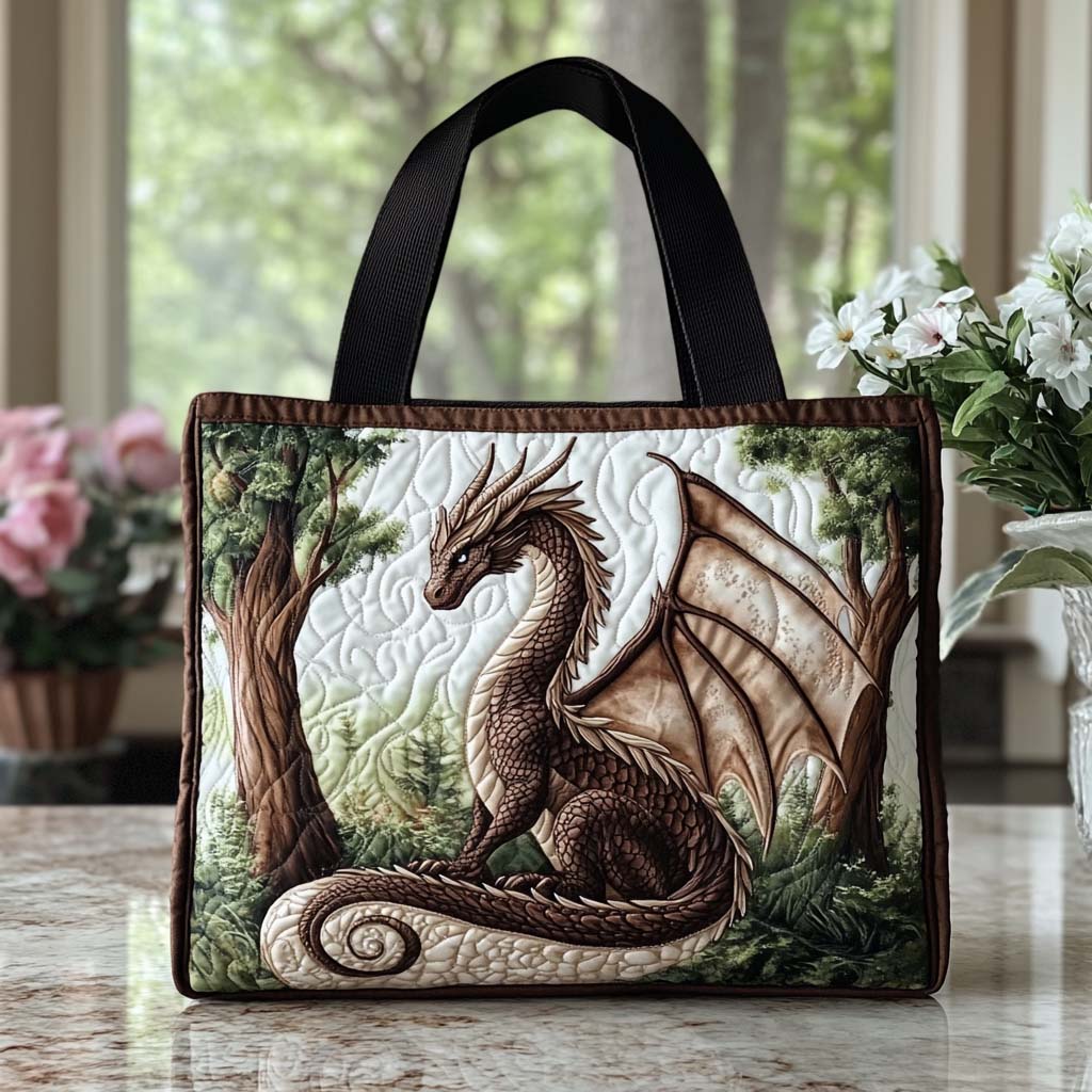 Dragon Twilight Hues Quilted Tote Bag Dragon Gifts For Her