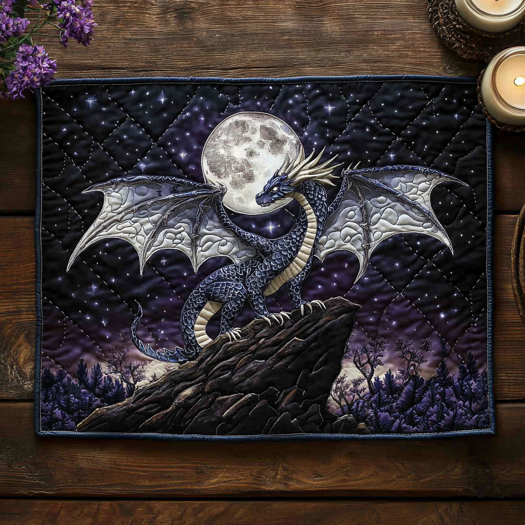 Dragon Whisper Quilted Placemat Christmas Decor Dragonfly Gifts For Her