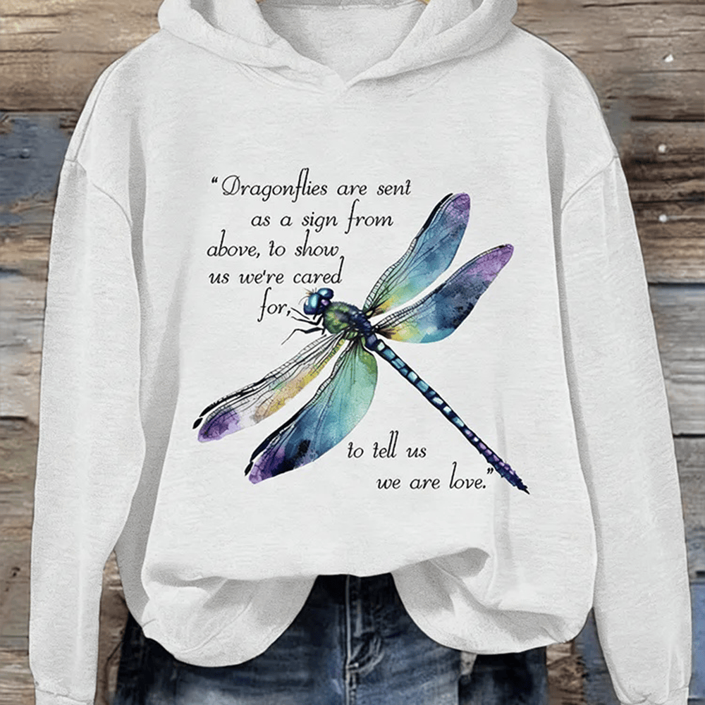 Dragonflies Are Sent As A Sign Hoodie Inspirational Slogan Clothing Gift For Her