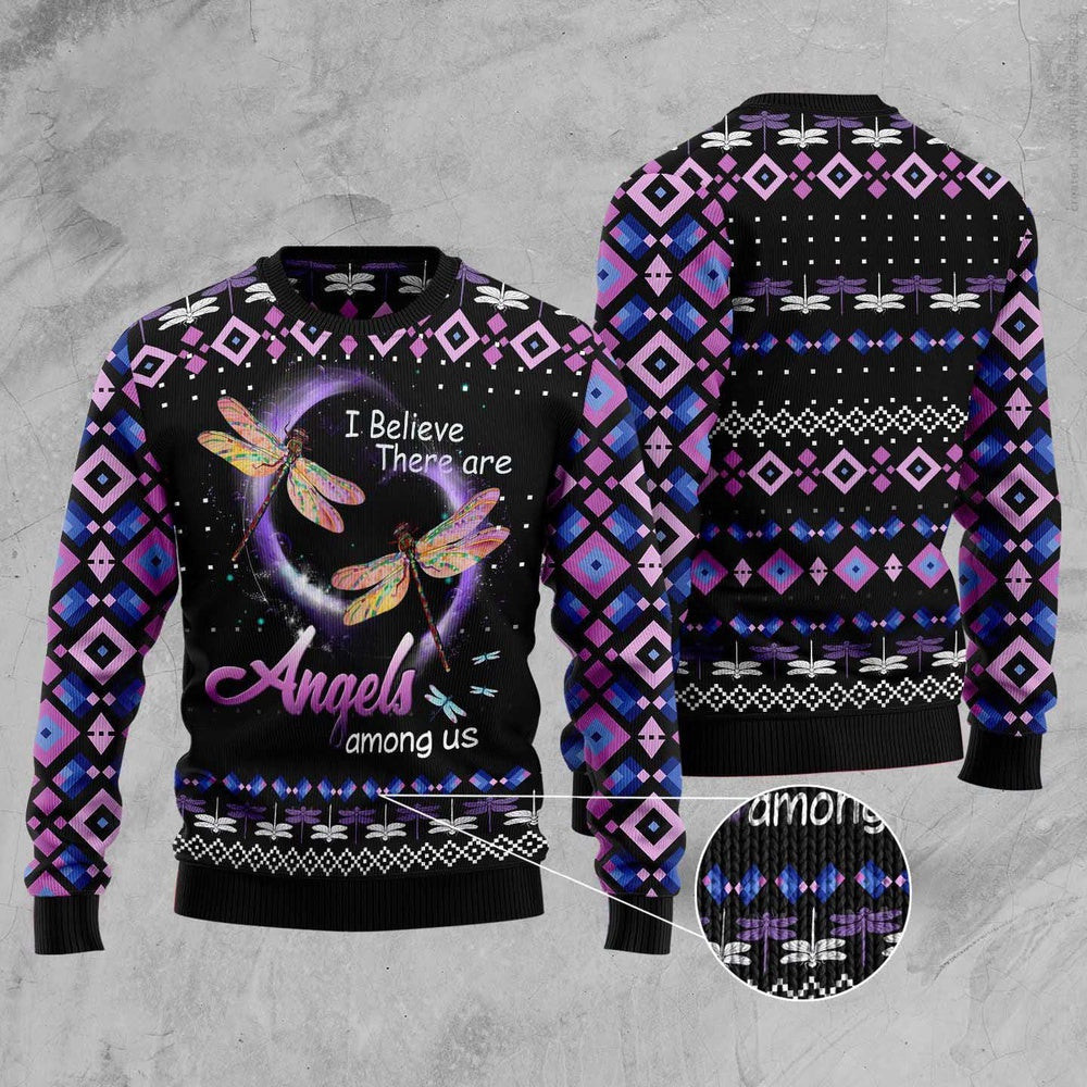 Dragonfly Angels Ugly Christmas Sweater Funny Ugly Christmas Sweater Xmas Gifts