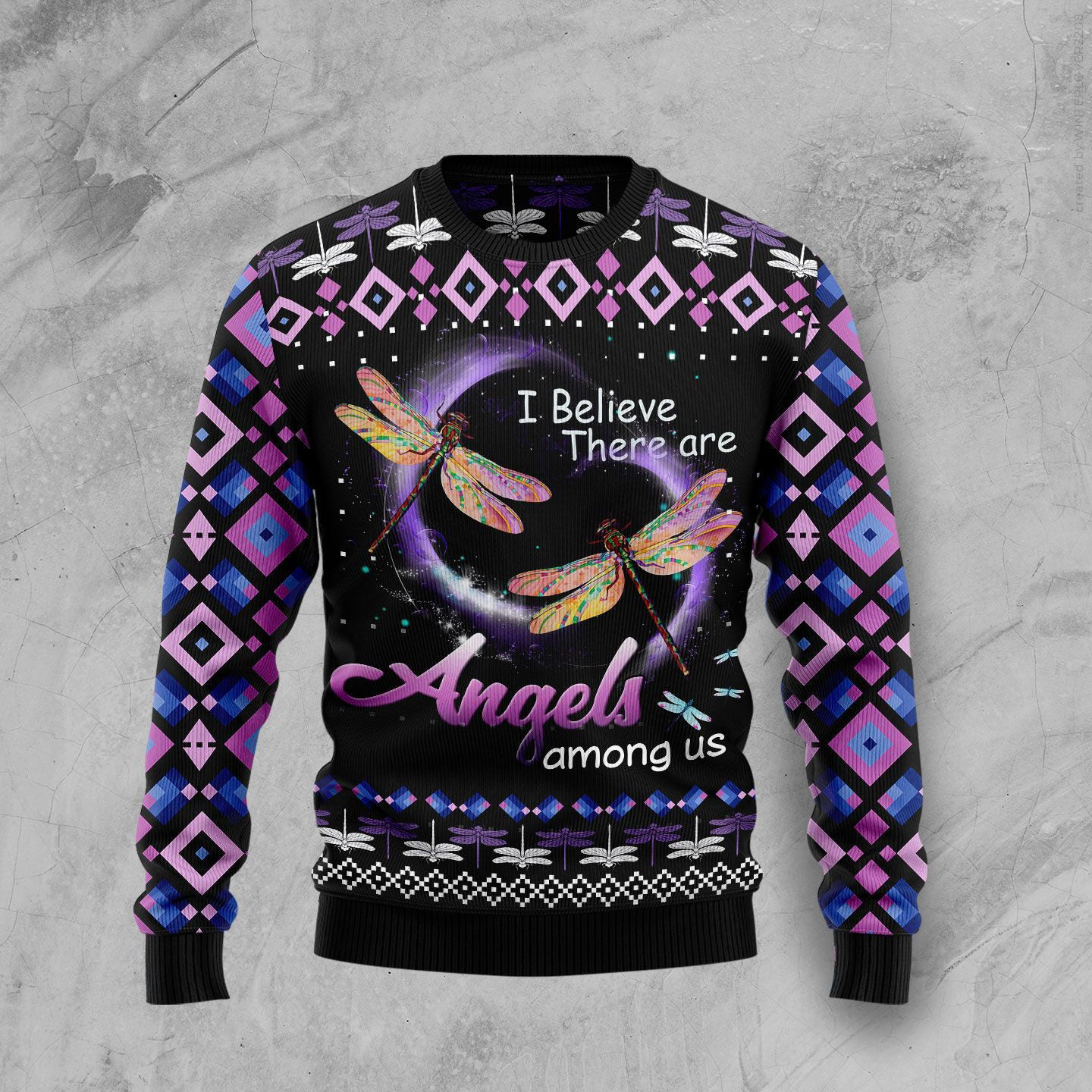 Dragonfly Angels Ugly Christmas Sweater Winter Apparel Xmas Gifts For Dragonfly Lovers