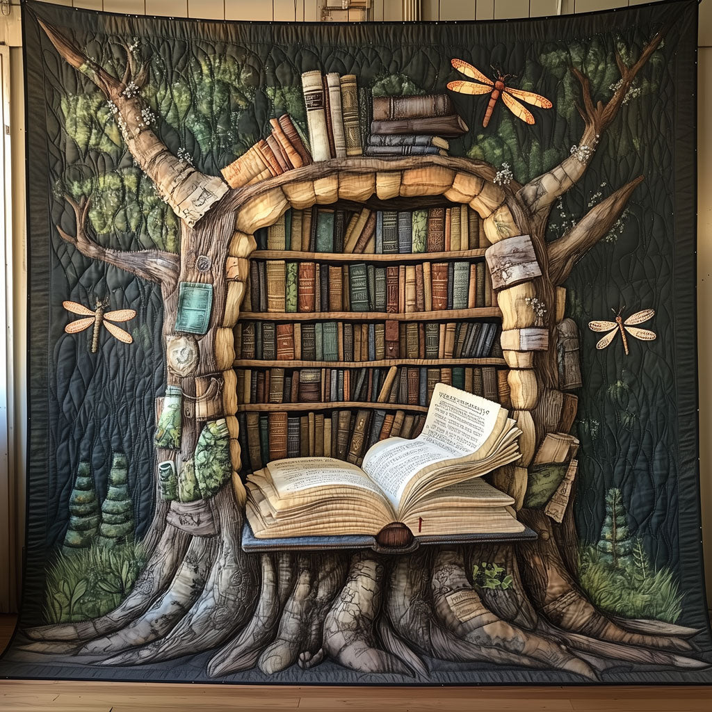 Dragonfly Arboreal Library Quilt Warm and Stylish Quilt Blanket for Winter Nights