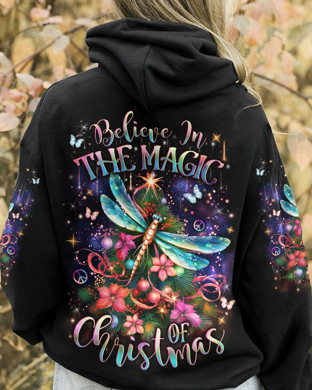 Dragonfly Believe In The Magic Of Christmas Hoodie Xmas Clothing Dragonfly Gifts For Son