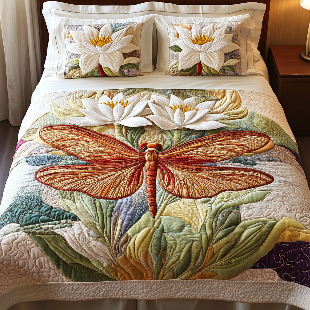 Dragonfly Bliss Quilted Bedding Set Bedroom Decorations Cute Dragonfly Lover Ideas For Gifts