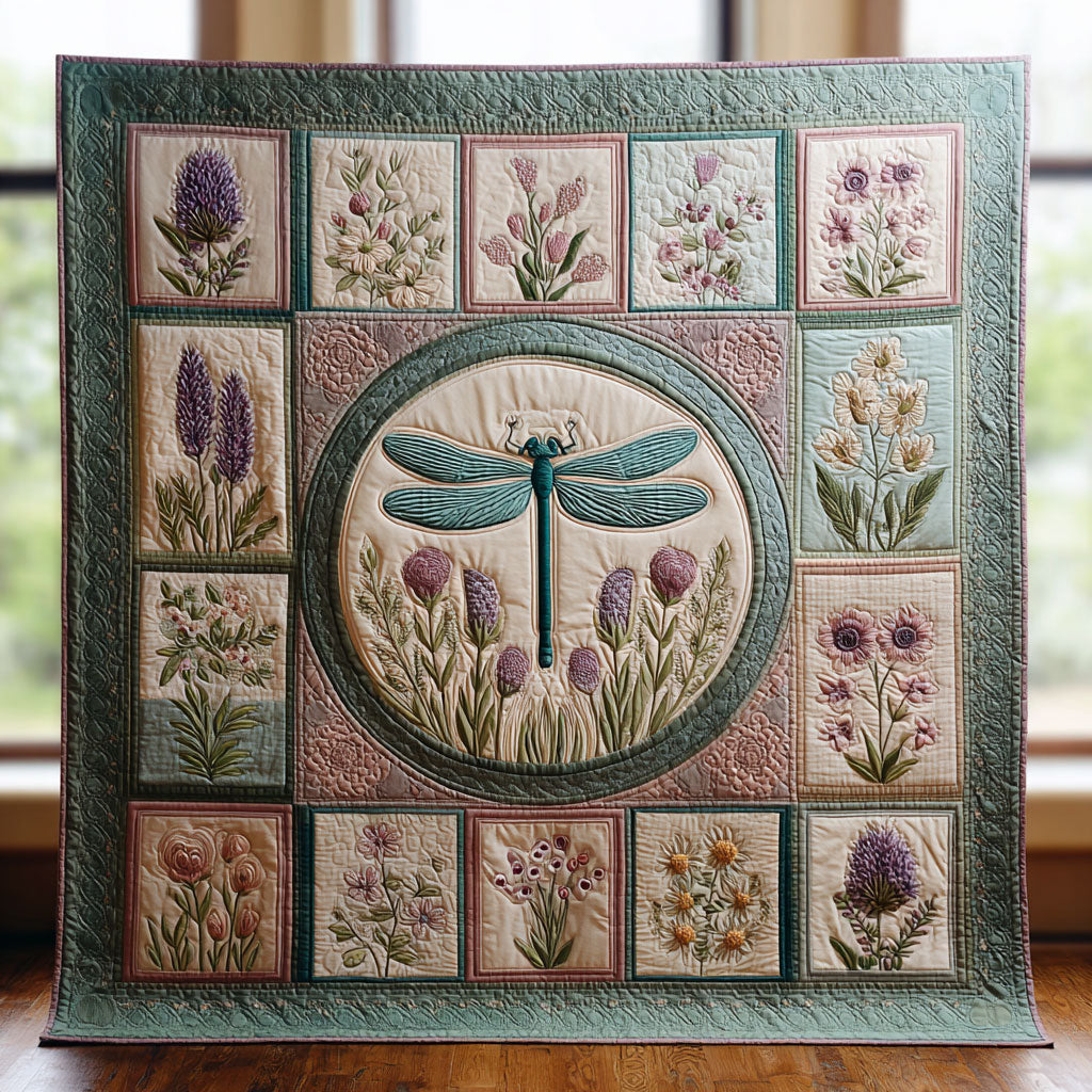 Dragonfly Blossom Dance Quilt Lovely Quilt Blanket Gift for Holiday Celebrations