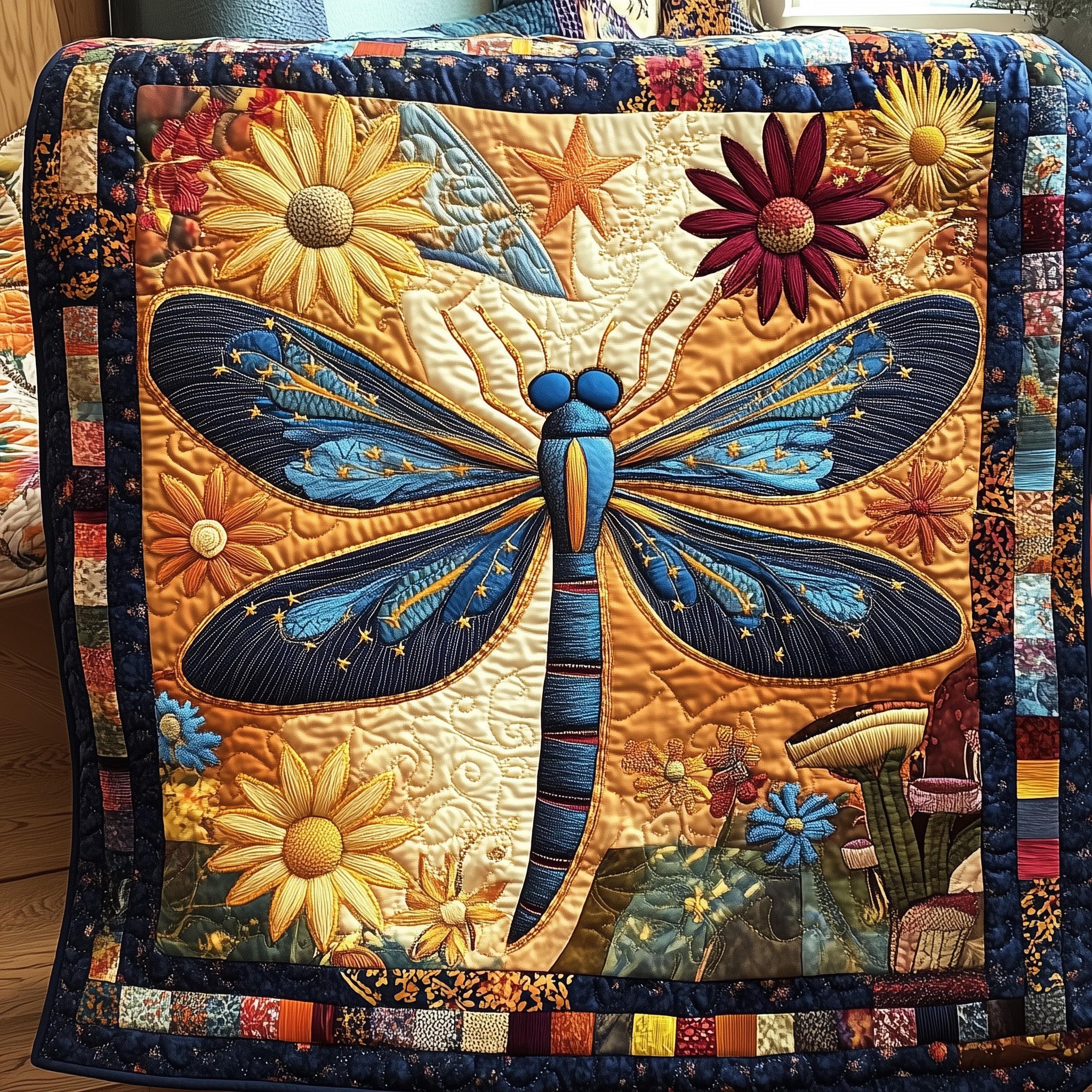 Dragonfly Charm Quilted Blanket Sofa Throw BlanketDragonfly Gifts For Women