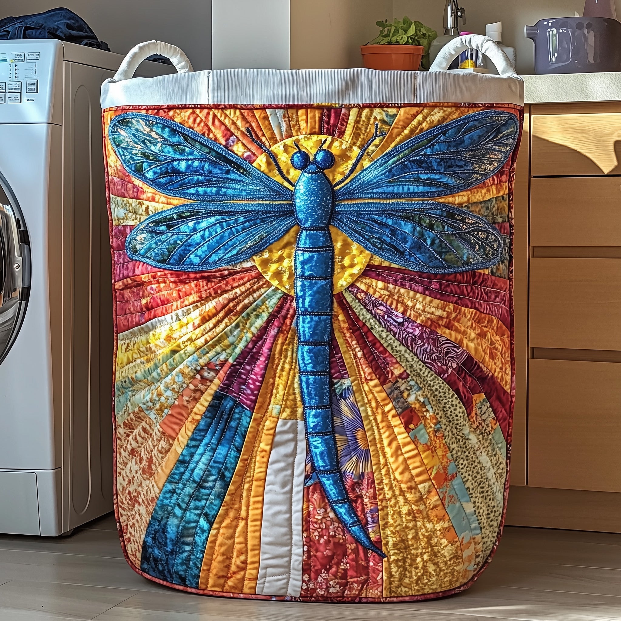 Dragonfly Charm Quilted Laundry Basket Merch For Kids