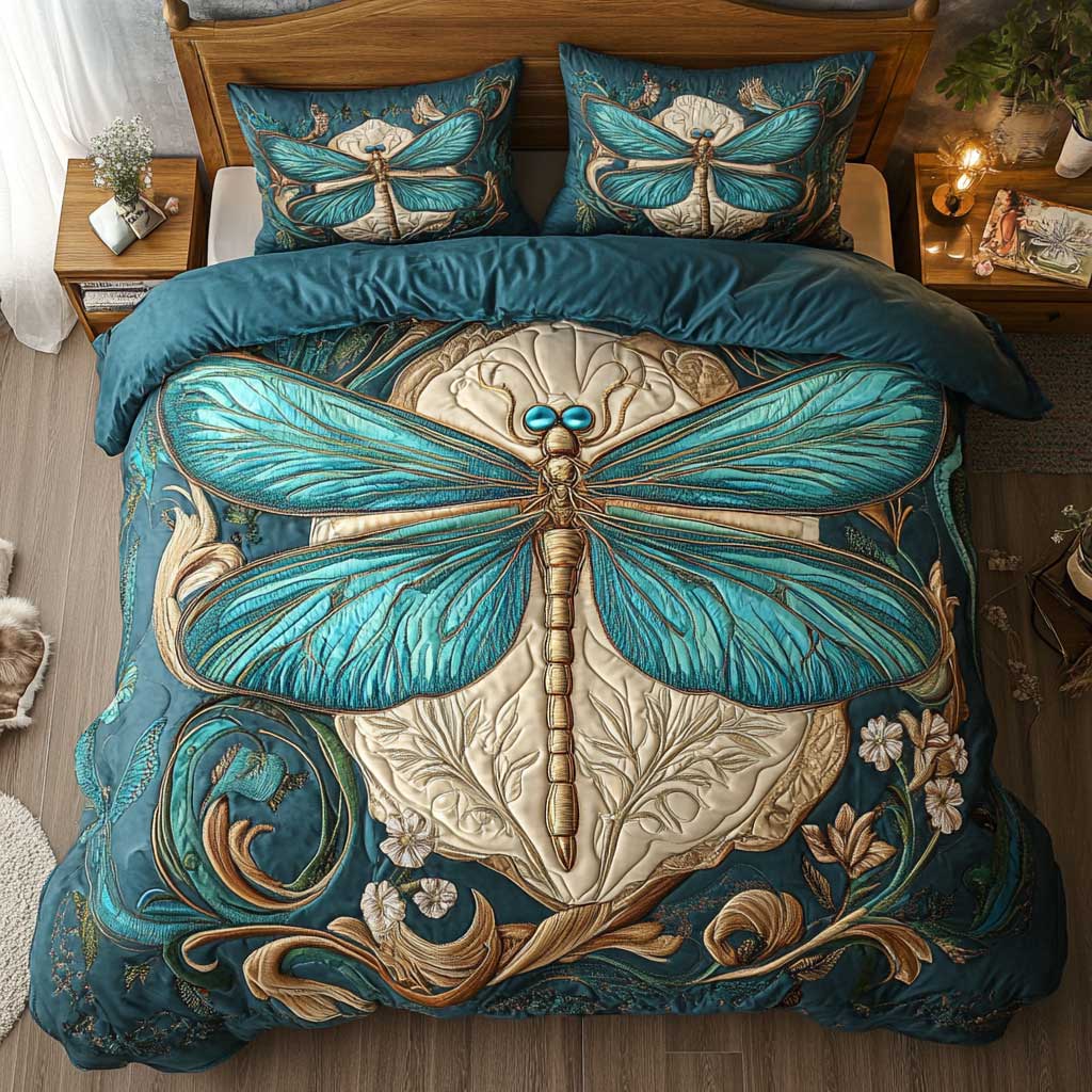 Dragonfly Crystal Duvet Cover Set Quilted Bedspreads Anniversary Gifts For Her