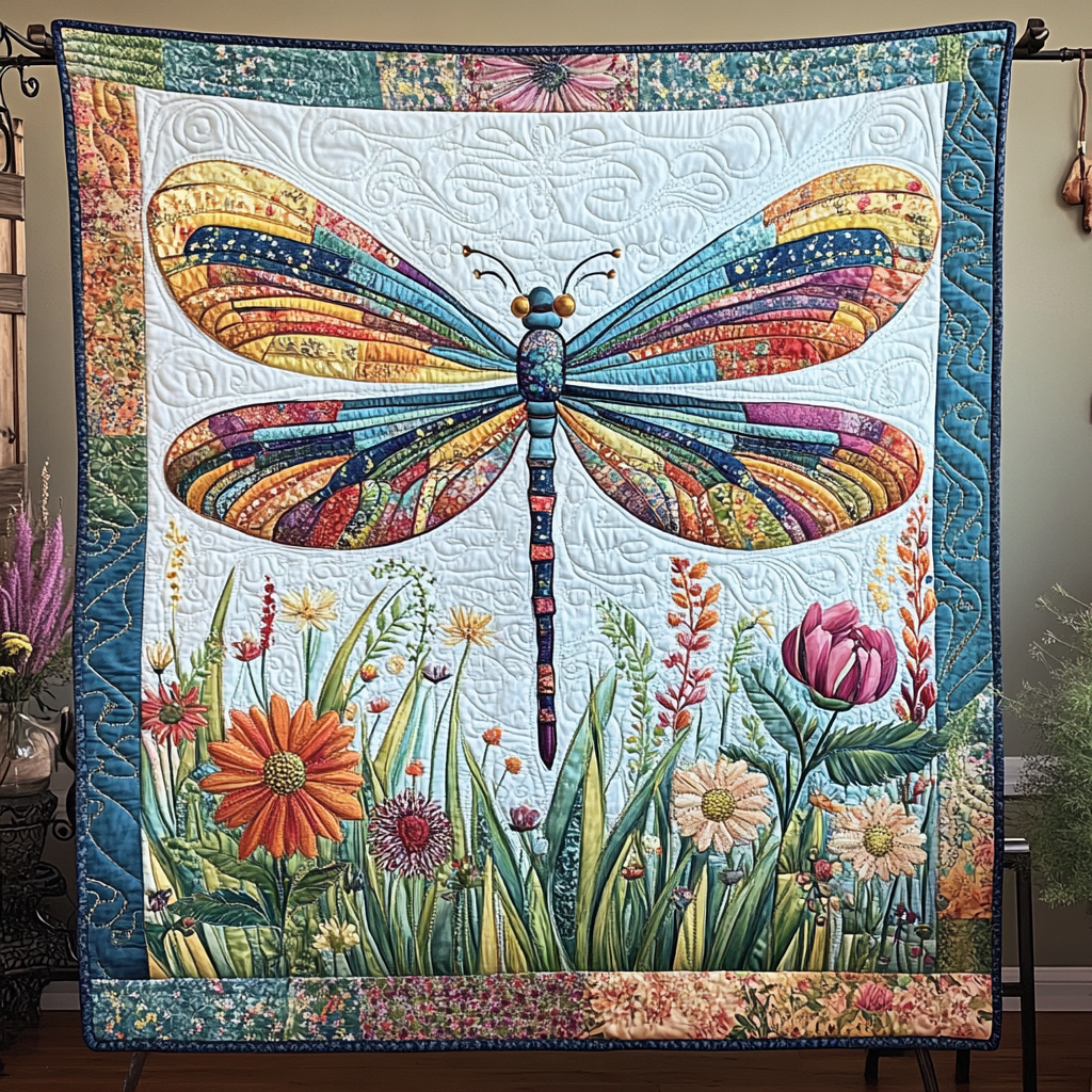 Dragonfly Dance Quilted Blanket Bedroom Decor Christmas Family Christmas Gifts