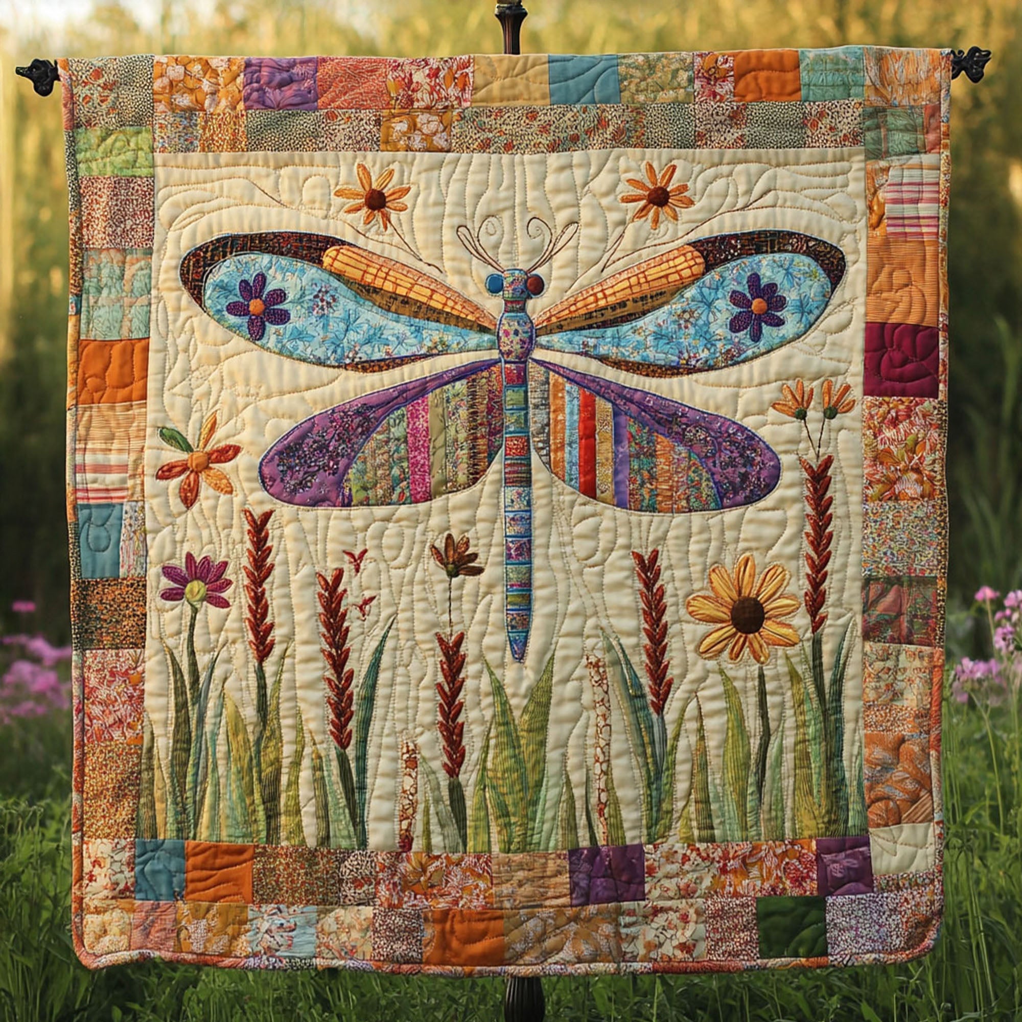 Dragonfly Dance Quilted Blanket Bedroom Decor Christmas Novelty Dragonfly Gifts