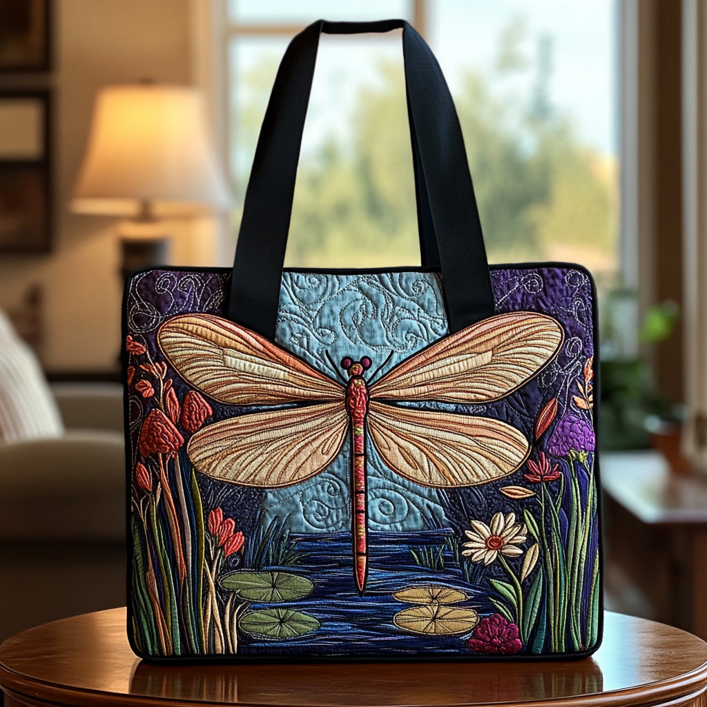Dragonfly Dance Quilted Tote Bag Dragonfly Gifts For Lady
