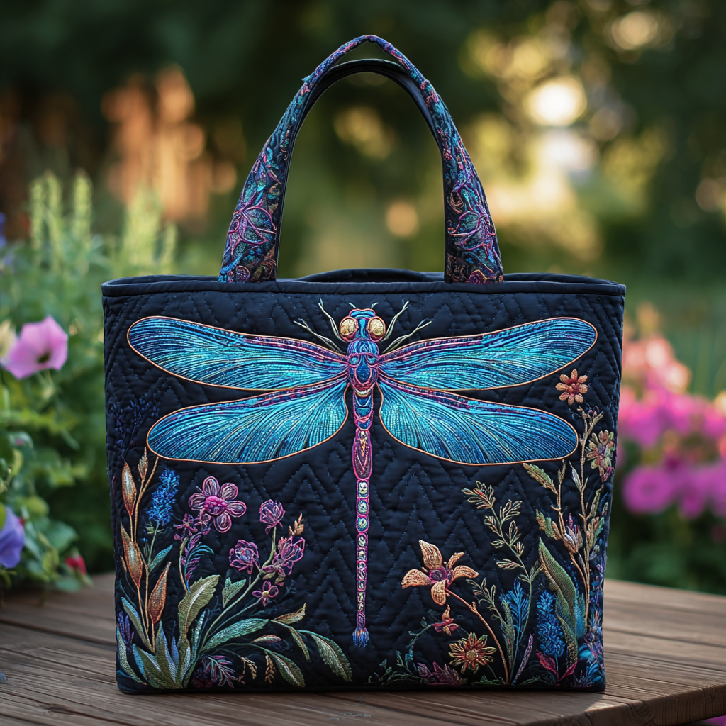 Dragonfly Dance Quilted Tote Bag Dragonfly Gifts For Mom
