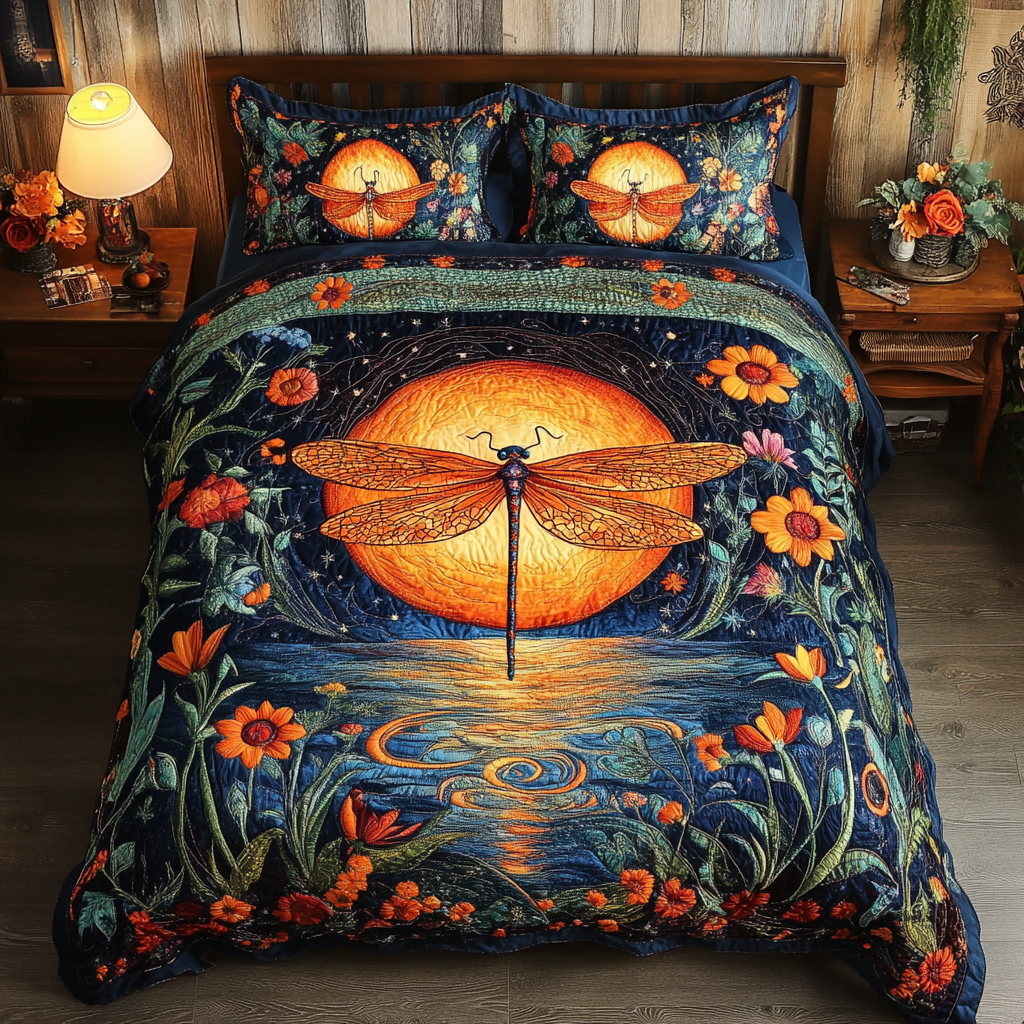 Dragonfly Dream Quilted Bedding Set Best Comforter Sets Great Dragonfly Lover Gifts