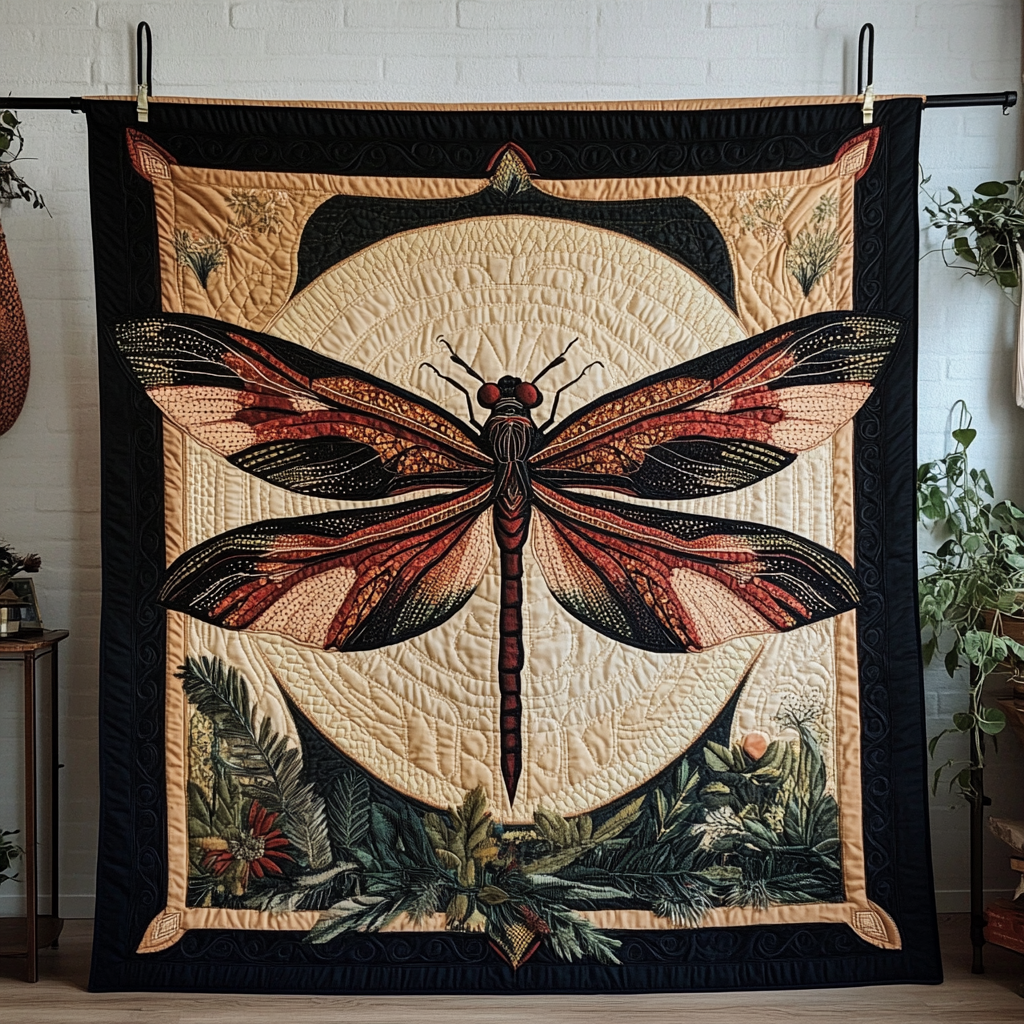 Dragonfly Dream Quilted Blanket Cool Throw Blanket Dragonfly Themed Gifts