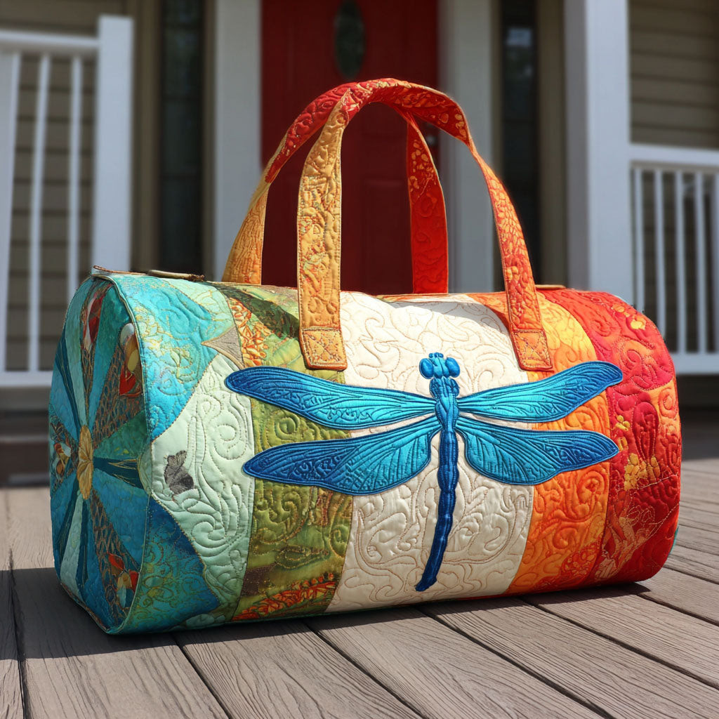 Dragonfly Dream Quilted Duffle Bag Nature Insect Travel Bag Best Gift For Nature Lovers Camping Gear