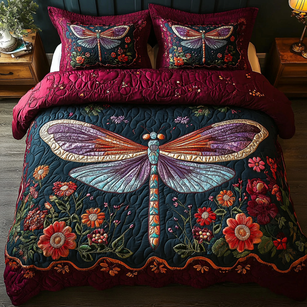 Dragonfly Dreams Quilted Bedding Set Bedroom Decor Ideas Dragonfly Gift Items