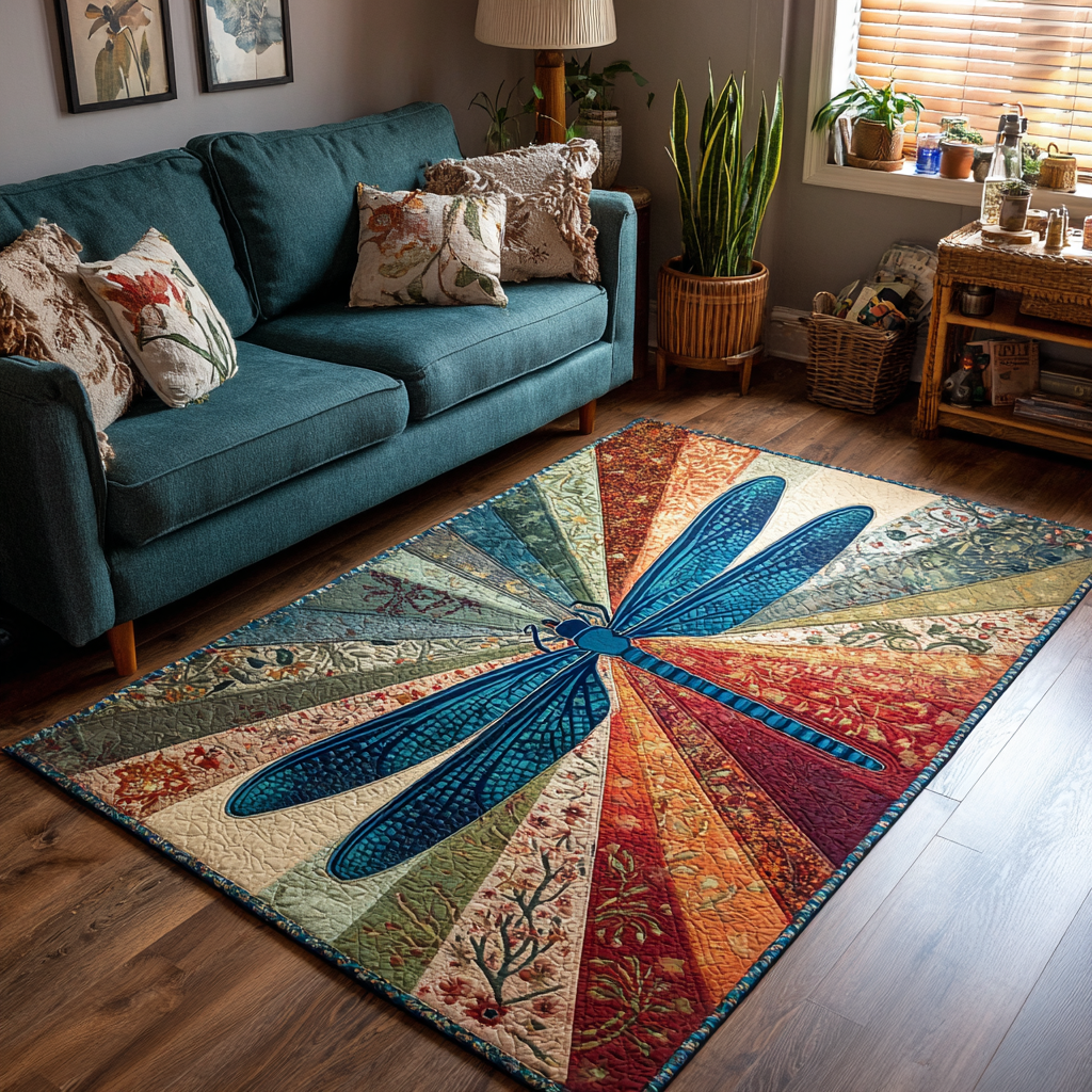 Dragonfly Glow Area Rug Bedroom Rugs Birthday Present For Daughter