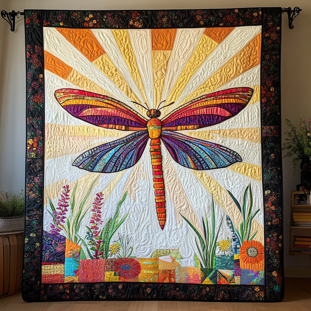 Dragonfly Grace Quilted Blanket Christmas Bedroom Decor Xmas Gifts For Family