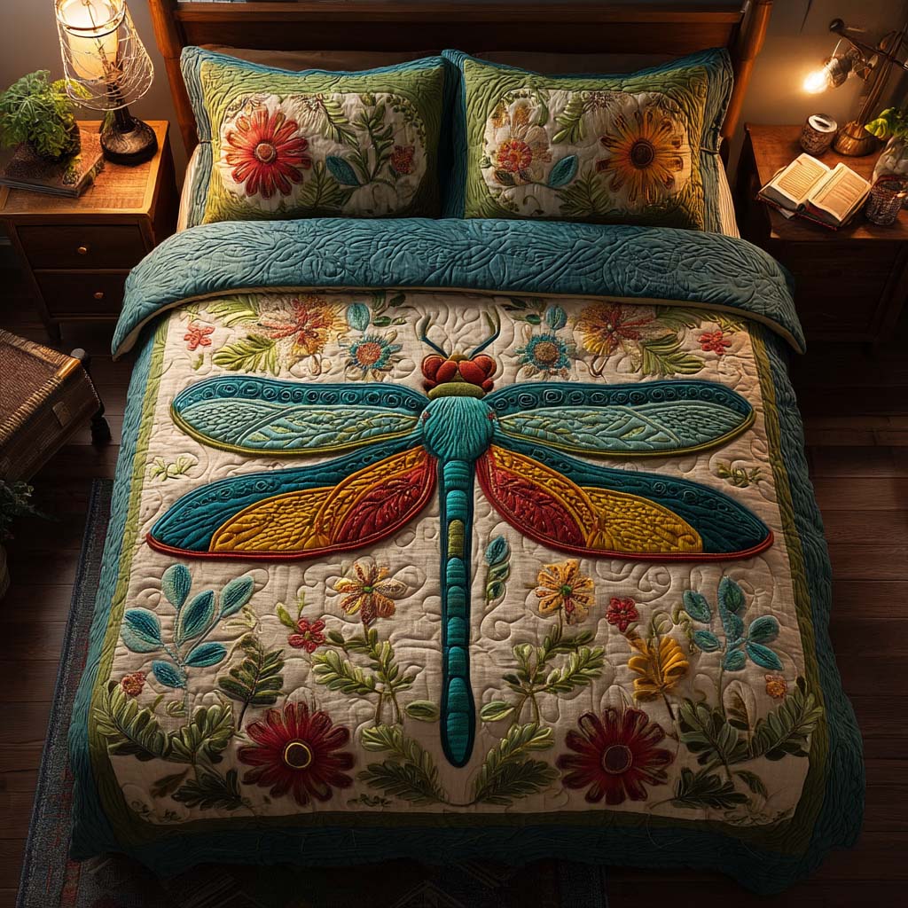 Dragonfly Haven Quilted Bedding Set Bedroom Decorations Dragonfly Christmas Gifts