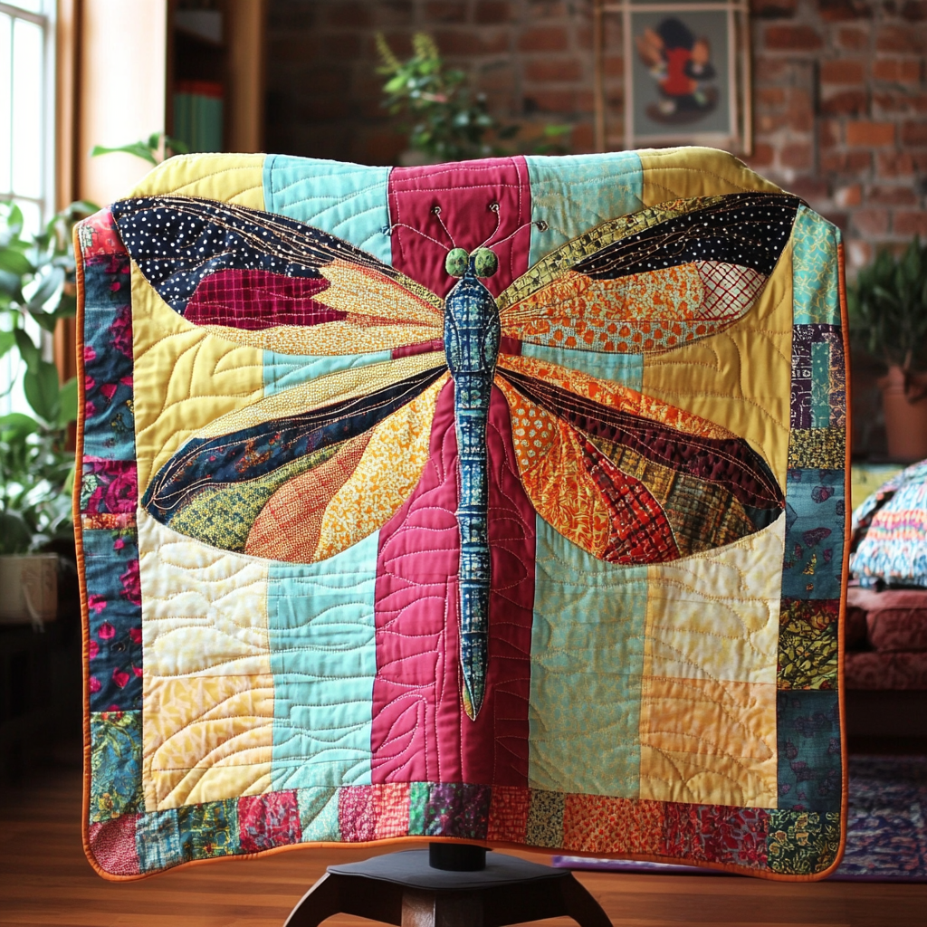 Dragonfly Haven Quilted Blanket Cute Throw Blanket Butterfly Gifts For Women