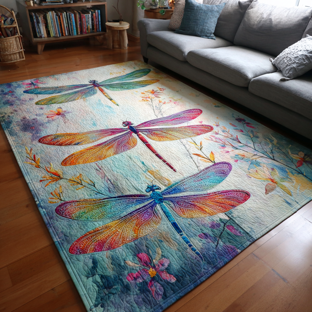 Dragonfly Horizon Area Rug Bedroom Rugs Birthday Present For Daughter