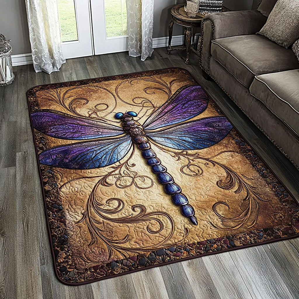 Dragonfly Light Area Rug Modern Holiday Decor Dragonfly Themed Gifts