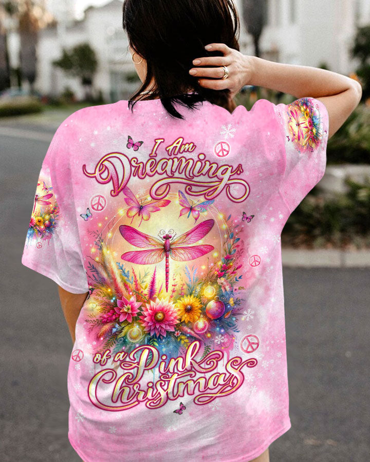 Dragonfly Pink Christmas T-Shirt Bling Xmas Clothing Winter Unique Dragonfly Gifts