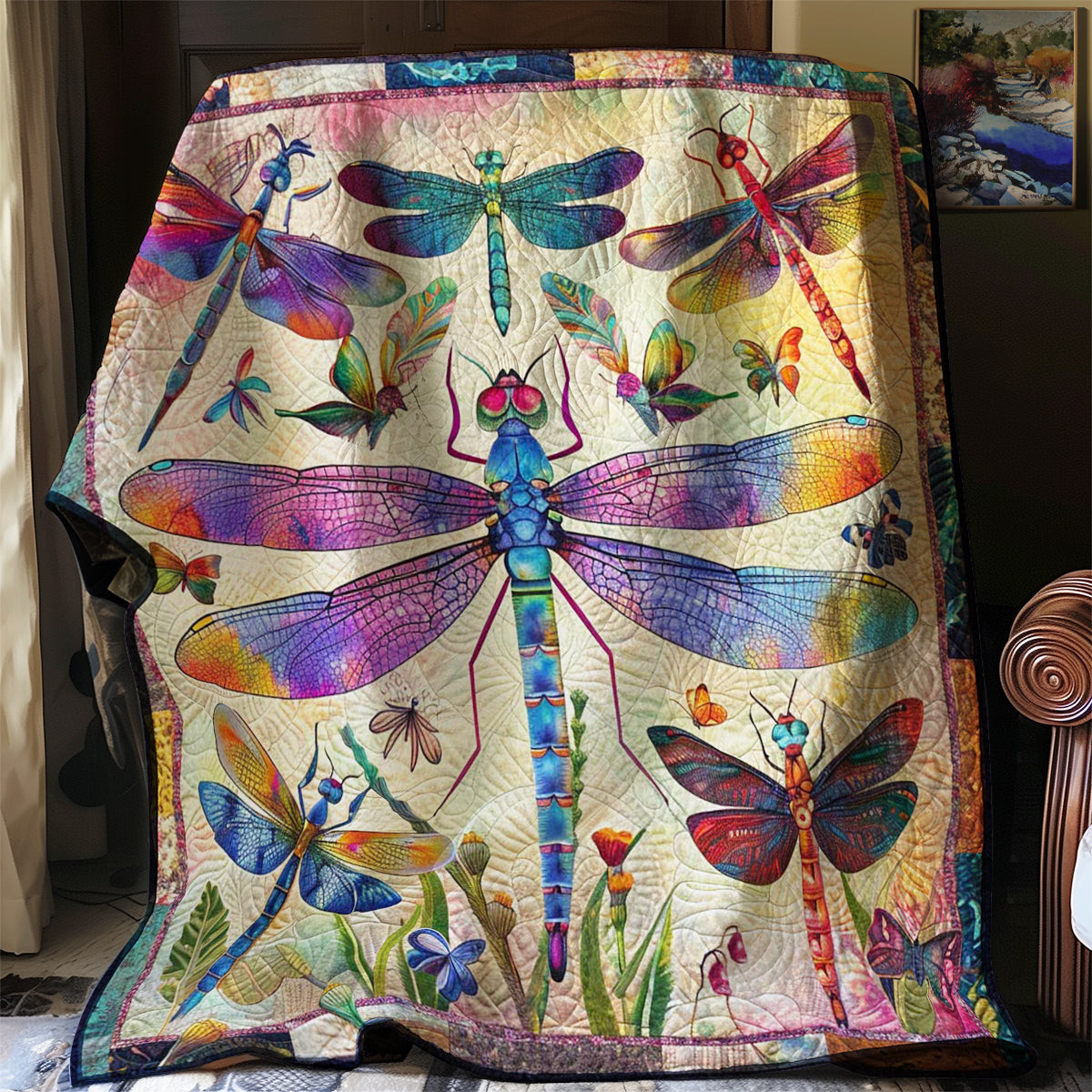 Dragonfly Quilt Blanket Throws And Blankets Good Gifts For Dads 50Th Birthday