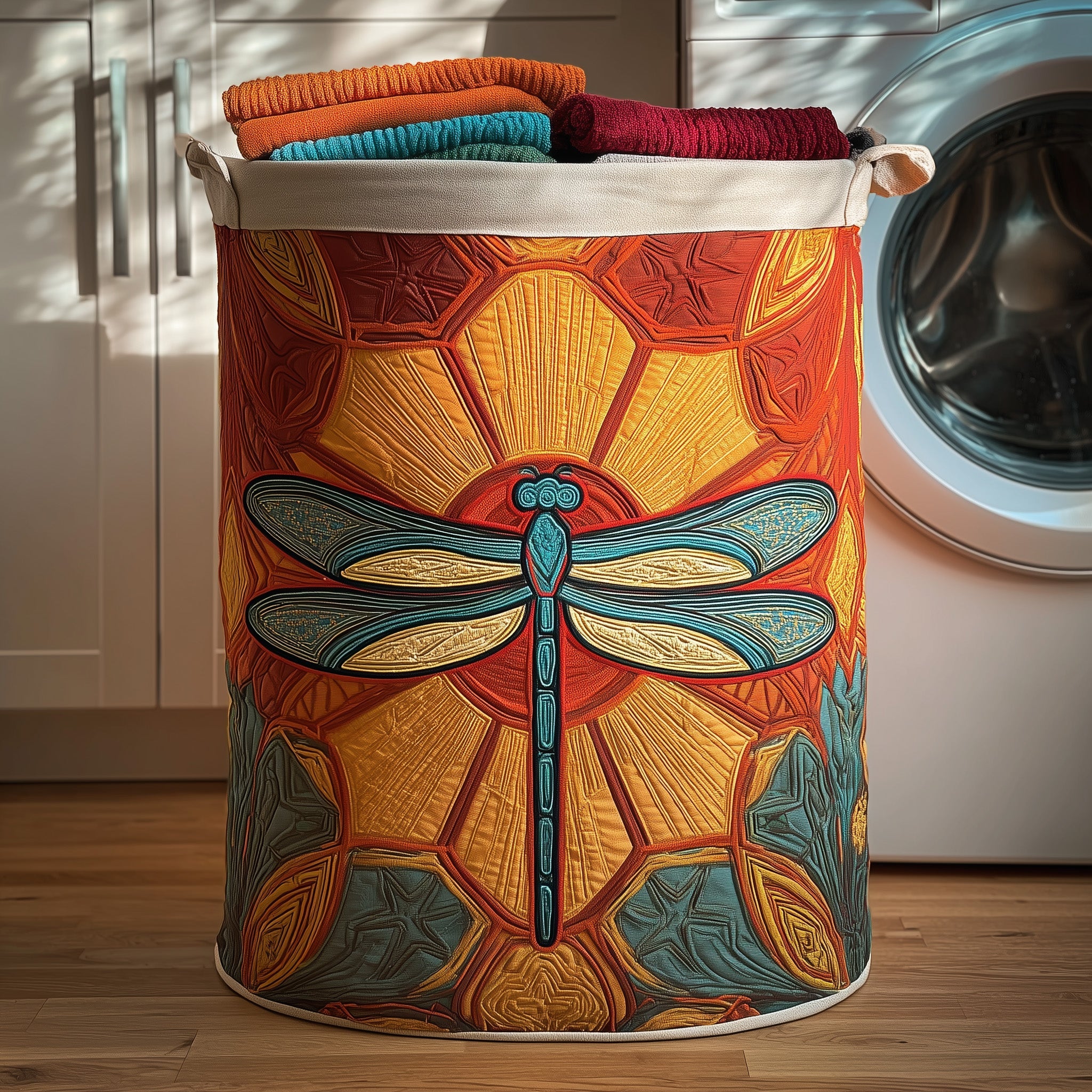 Dragonfly Quilted Laundry Basket Dragonfly Gifts For Her
