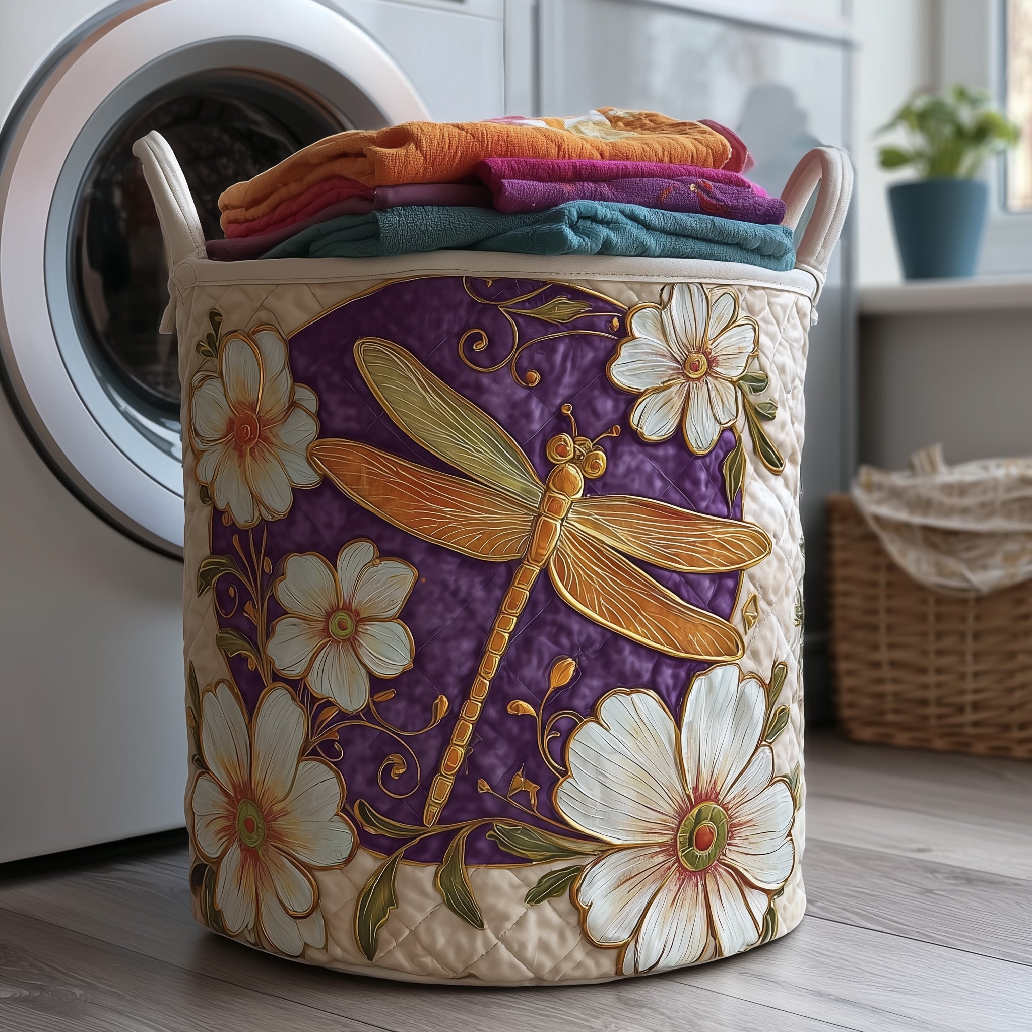Dragonfly Quilted Laundry Basket Unusual Dragonfly Gifts