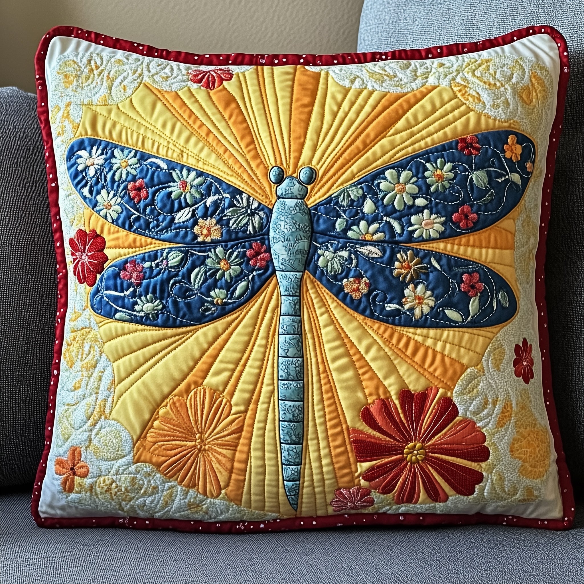 Dragonfly Quilted Pillow Case Throw Pillow Cover ItemDragonfly Gift Ideas For Ladies