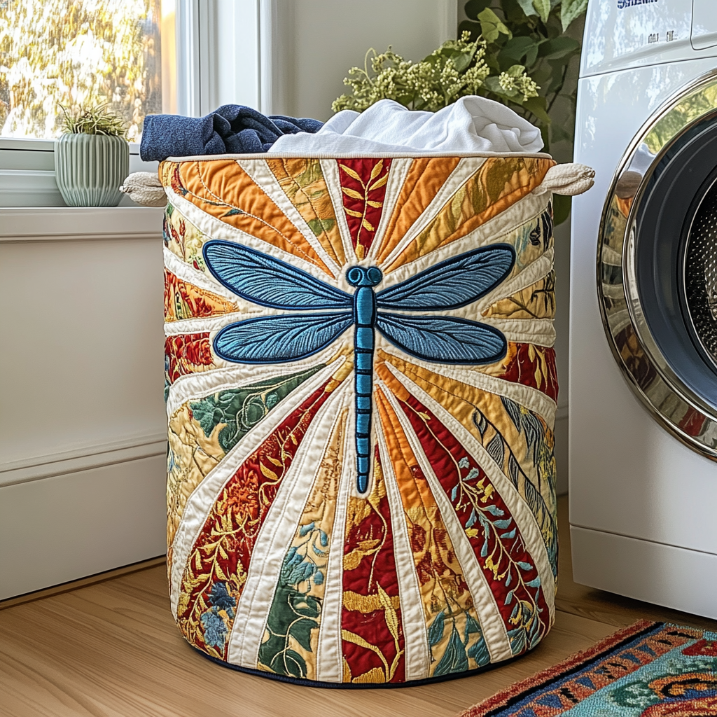 Dragonfly Ray Quilted Laundry Basket Graduation Merch Gift