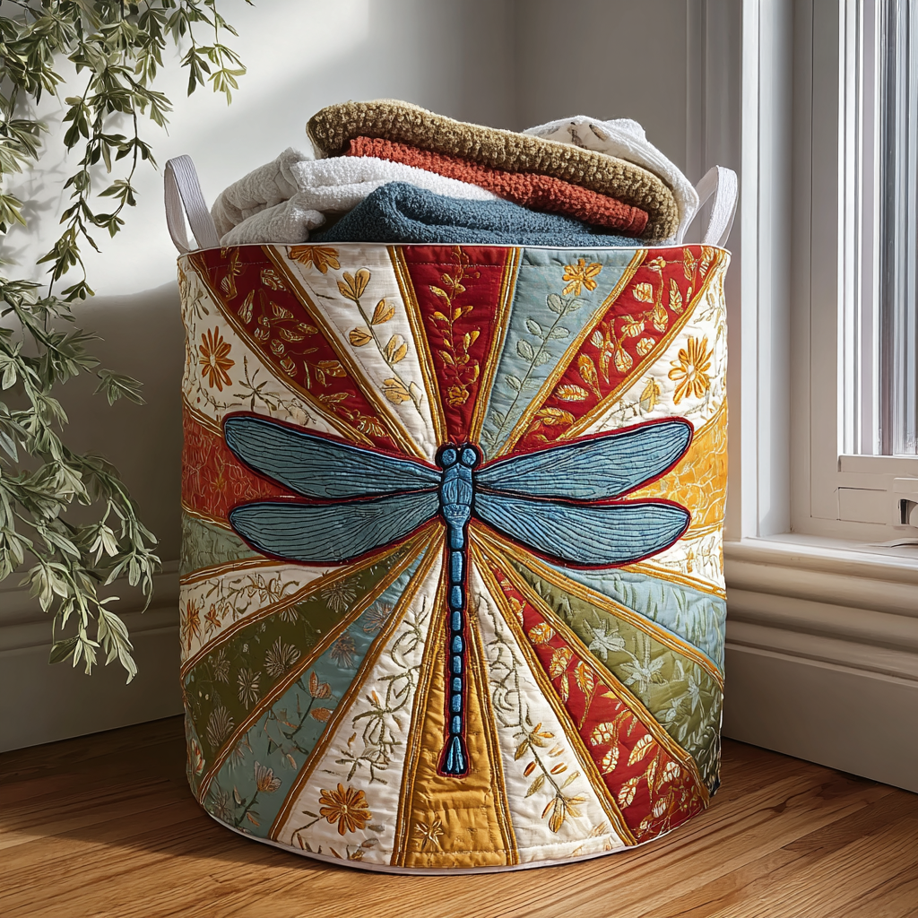 Dragonfly Shine Quilted Laundry Basket Fall Merch Pick