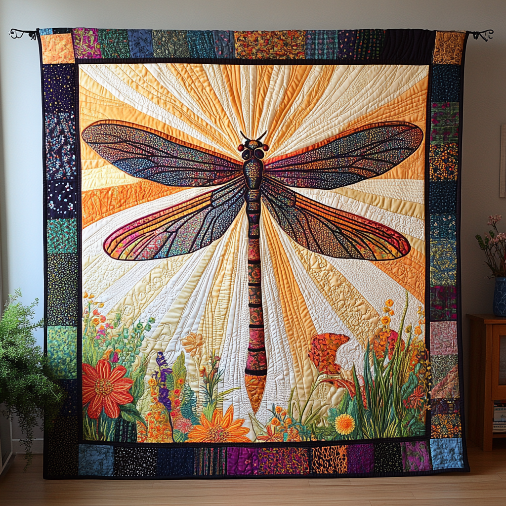 Dragonfly Spark Quilted Blanket Best Throw Blanket Family Christmas Presents