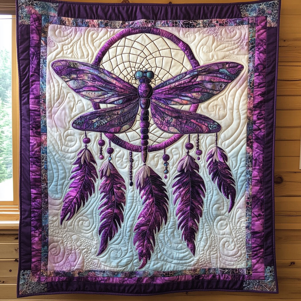 Dragonfly Spirit Charm Quilt Luxury Quilt Blanket for Elegant Home Decor