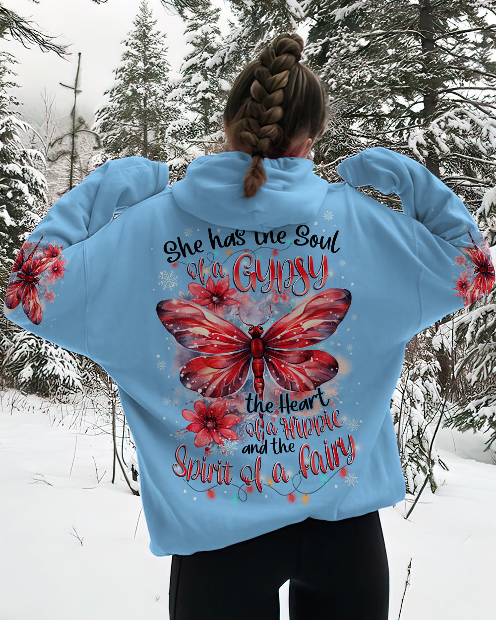Dragonfly Spirit Of A Fairy Christmas Hoodie Xmas Beautiful Gifts For Christmas Party