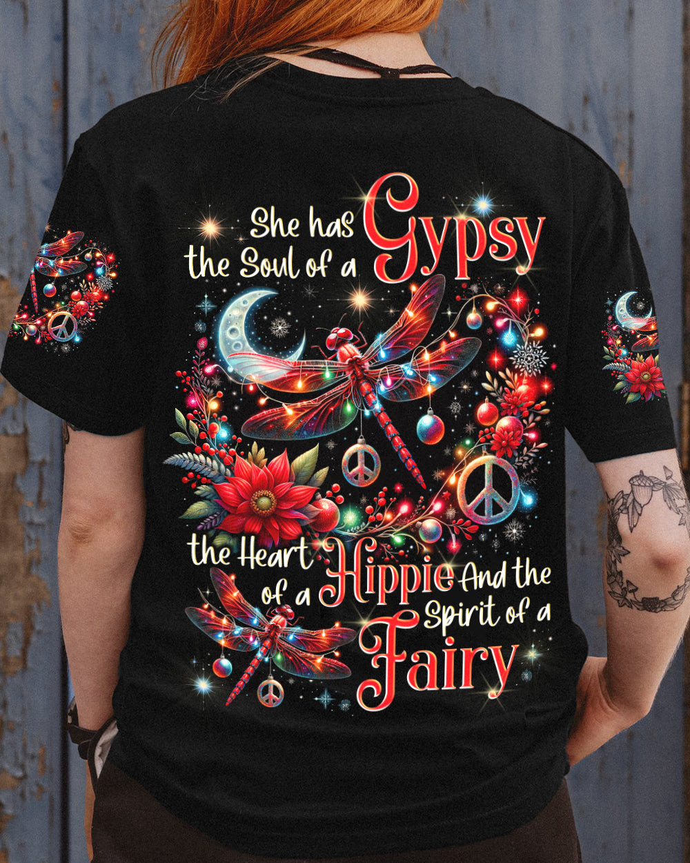 Dragonfly Spirit Of A Fairy Christmas T-Shirt Bling Holiday Clothing Dragonfly Gifts