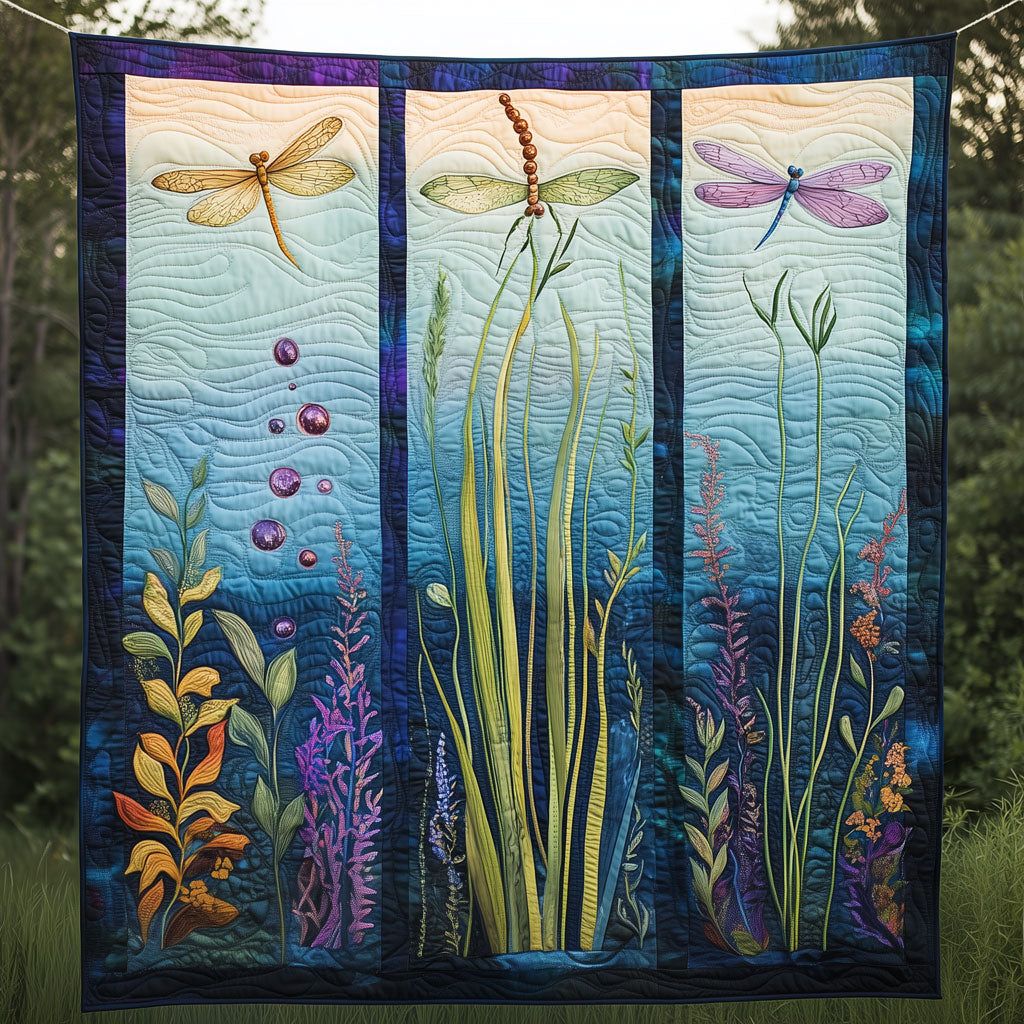 Dragonfly Underwater Larval Stage Quilt Blanket Dragonfly Blanket Throws Cute Dragonfly Lover Ideas For Gifts