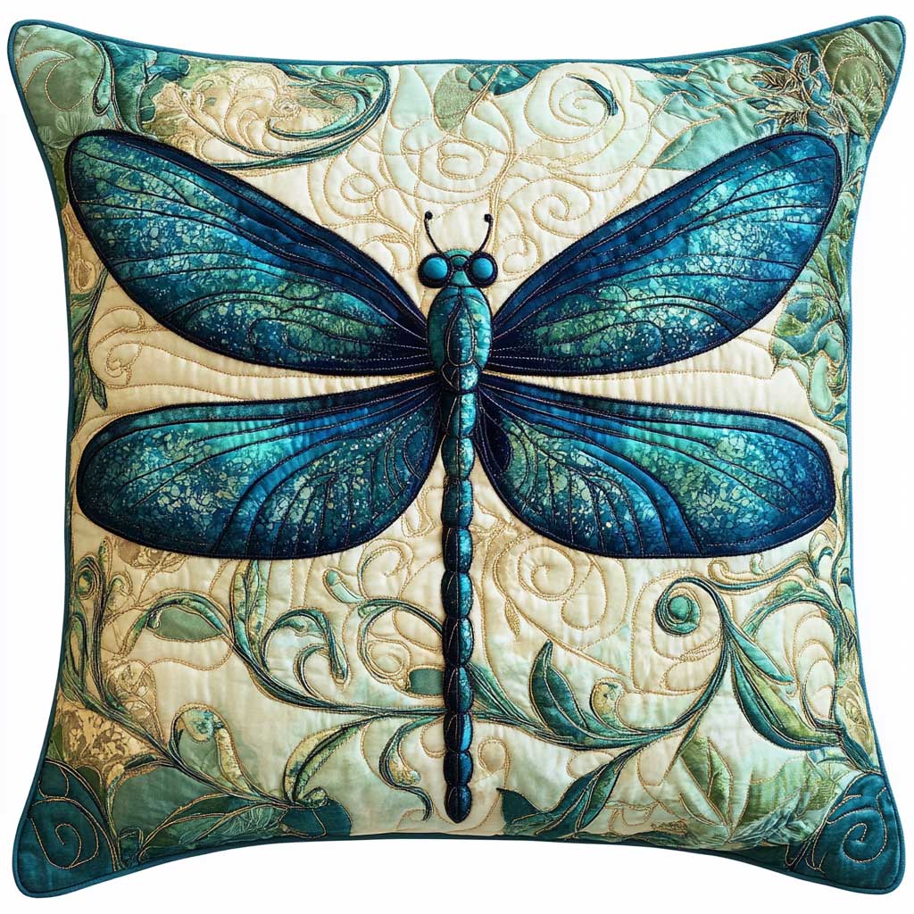 Dragonfly Water Spirit Quilted Pillow Case Modern Throw Pillows Gifts For Dragonfly Lovers