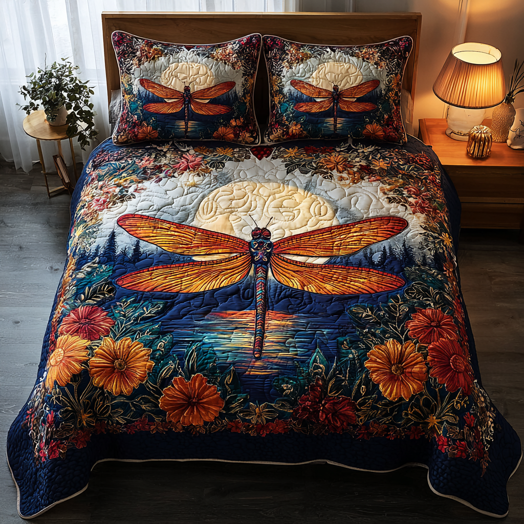 Dragonfly Whisper Quilted Bedding Set Bedroom Decorations Dragonfly Gift Ideas