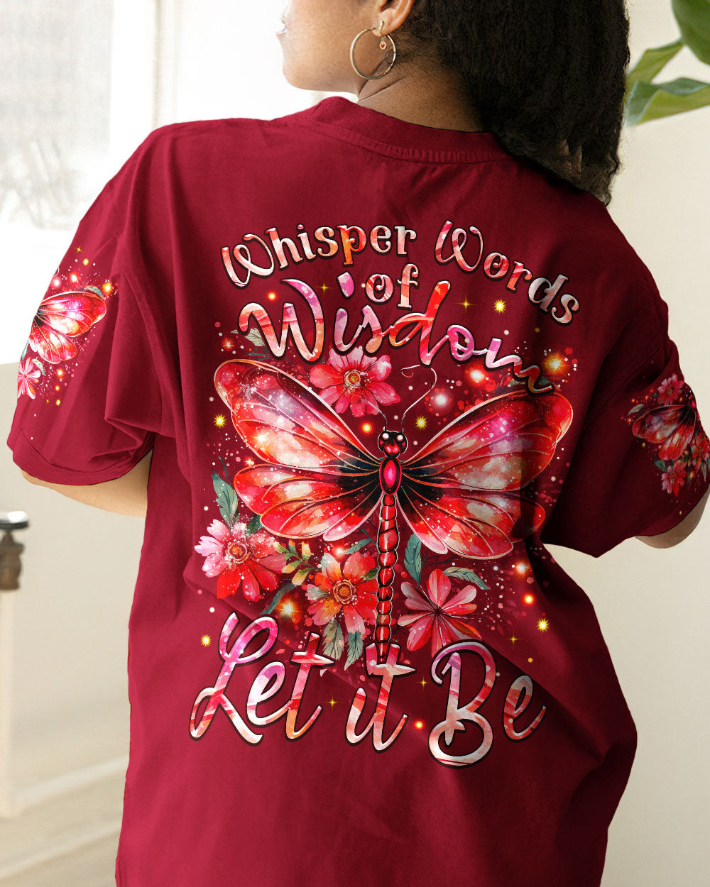 Dragonfly Whisper Words Of Wisdom Christmas T-Shirt Bling Dragonfly Xmas Gifts For Her