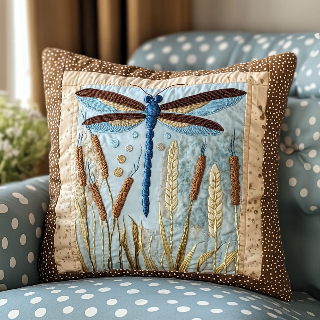 Dragonfly Wingspan Quilted Pillow Case Decorative Pillow Cases Dragonfly Lover Gifts For Women