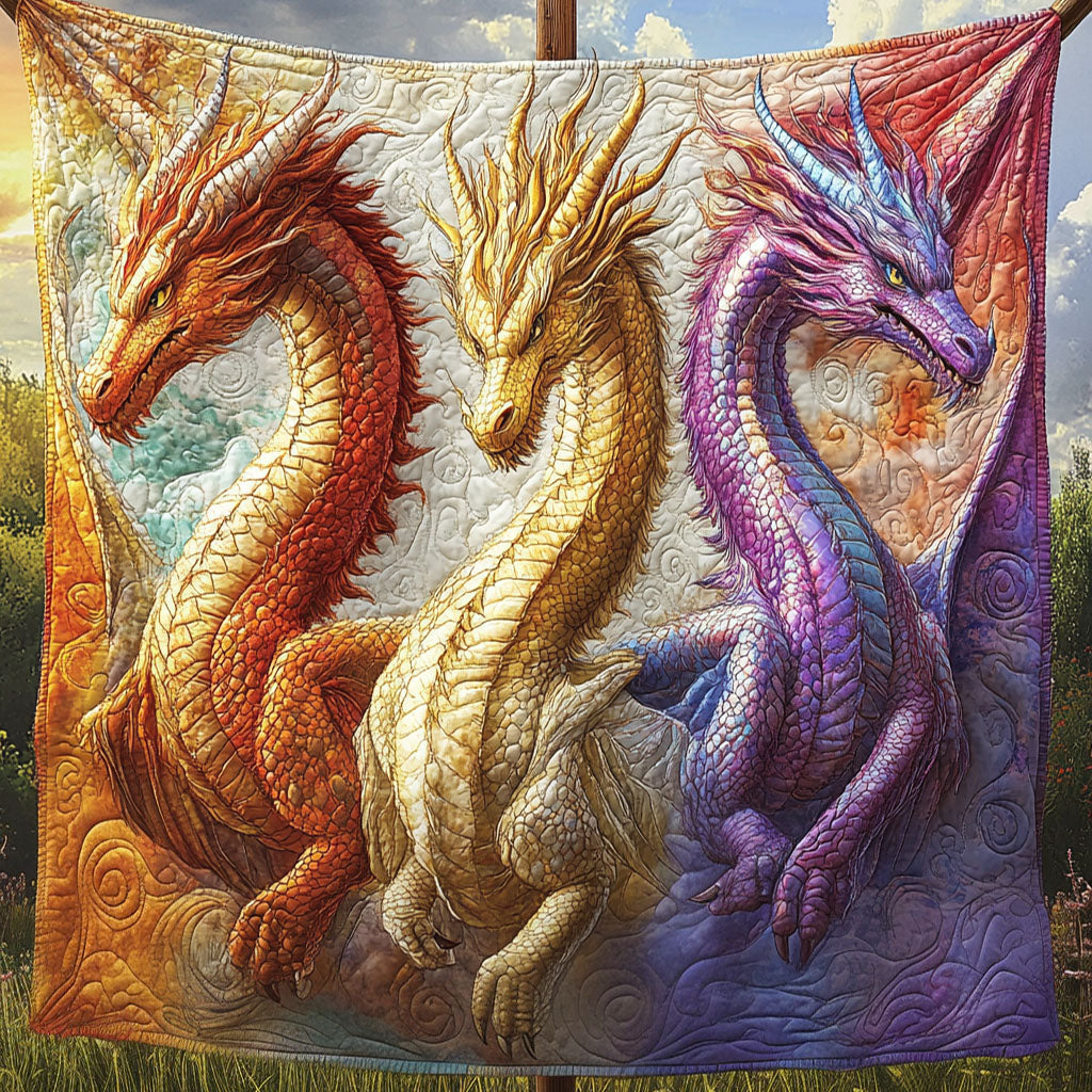 Dragons of Fate Quilted Blanket Sofa Couch Throw Blanket Dragon Themed Gift Items