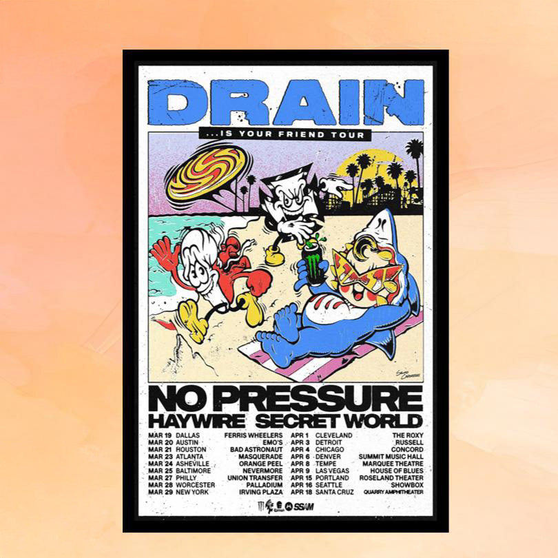 Drain Merch Drain Is Your Friend Tour 2026 Official Poster Wall Art Decor Gifts For Fans
