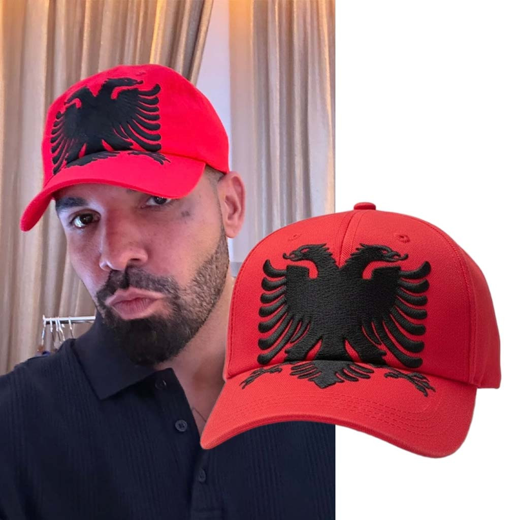 Drake Albanian Logo Print Hat Birthday Present For Husband