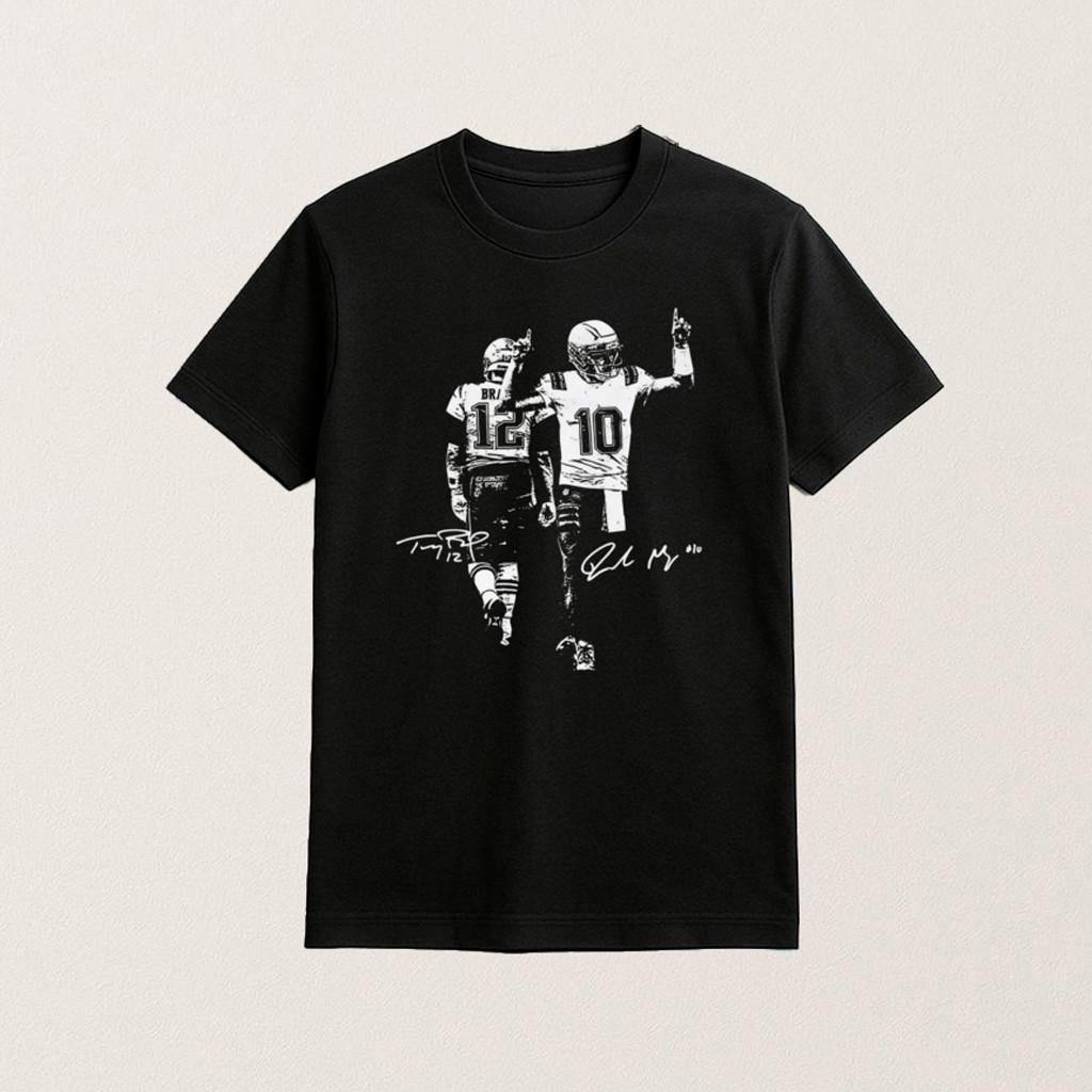 Drake Maye And Tom Brady Signature Shirt New England Football Merch Gifts For Husband