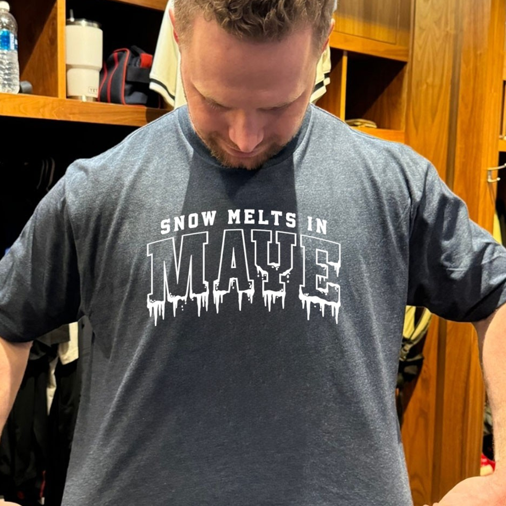 Drake Maye New England Football Snow Melts In Maye Shirt Patriots Merch Gifts For Fans